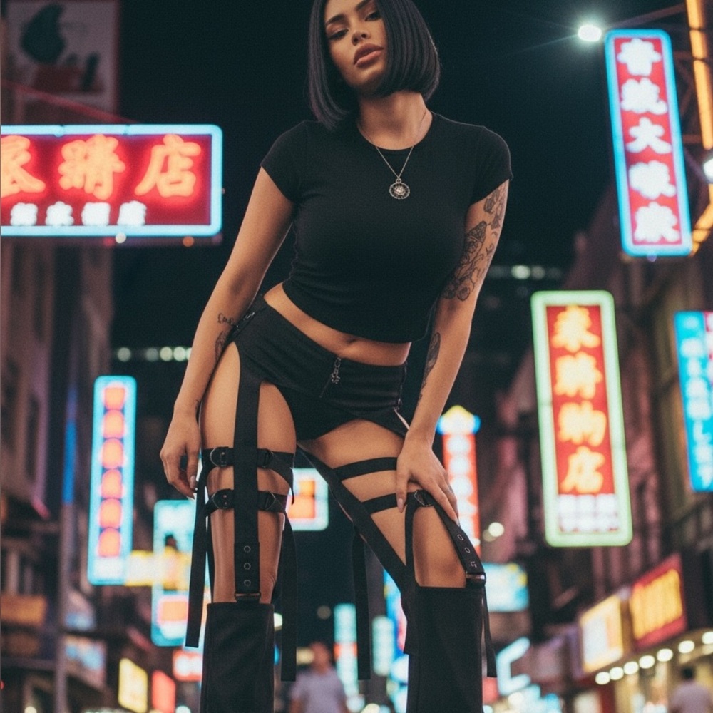 Charged Strappy Flared Leg Chaps DARKER WAVS